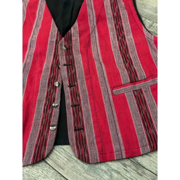 Gotcha 100% Cotton Striped Boho Casual Waistcoat Vest Size Small - Picture 2 of 7